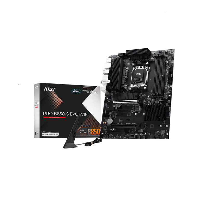 Mother MSI PRO B850-S EVO WIFI DDR5 AM5 (Serie 7000/8000/9000)