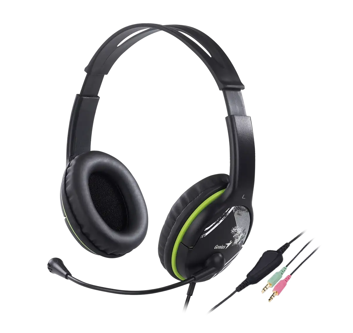 Auricular c/Mic Genius HS-400A,Green,+Single Jack Cable Auricular c/Mic Genius HS-400A,Green,+Single Jack Cable