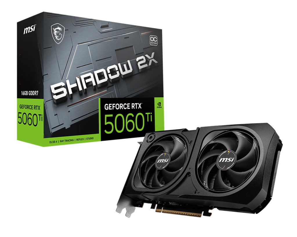 VGA MSI GeForce RTX 5060 Ti 16G SHADOW 2X OC PLUS VGA MSI GeForce RTX 5060 Ti 16G SHADOW 2X OC PLUS