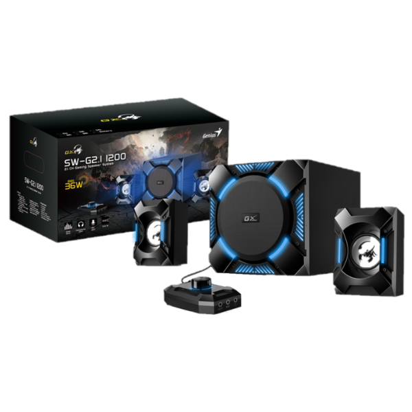 Parlantes Genius SW-G2.1 1200 BLK 100-24V Parlantes Genius SW-G2.1 1200 BLK 100-24V