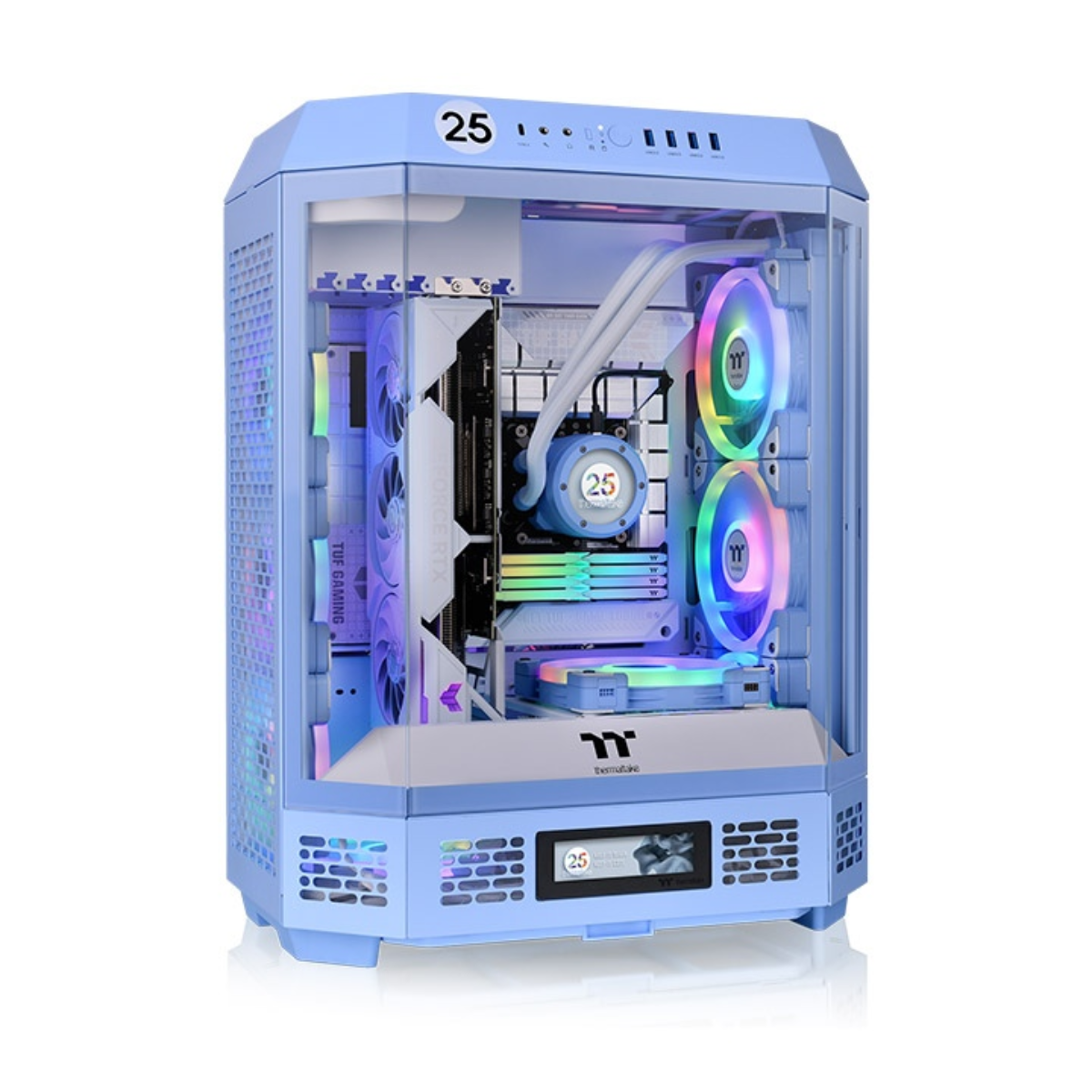Gabinete TT The Tower 600 Mid-Tower TG x3 Fan x2 Hydrangea Blue Gabinete TT The Tower 600 Mid-Tower TG x3 Fan x2 Hydrangea Blue