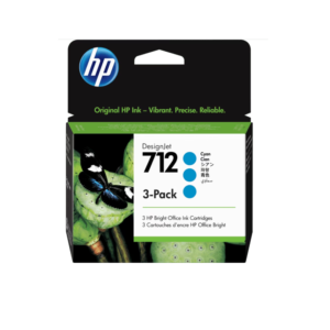 3ED77A HP 712 Pack x3 Cyan Ink Cartridge 29ml
