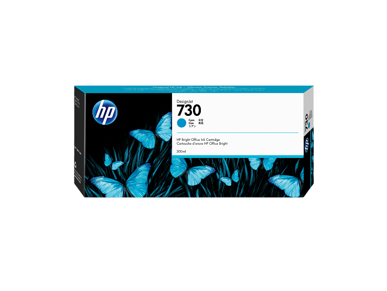 P2V68A HP 730 300-ml Cyan Ink Cartridge