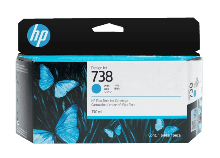 498N5A HP 738 130-ml Cyan DesignJet Ink