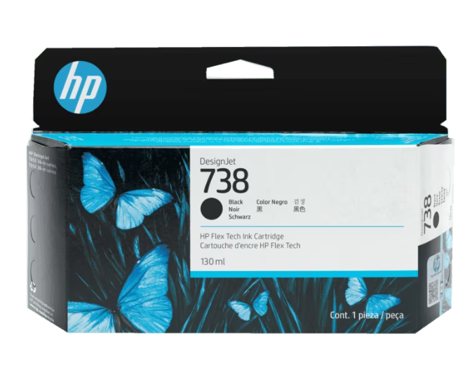 498N4A HP 738 130-ml Black DesignJet Ink 498N4A HP 738 130-ml Black DesignJet Ink